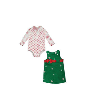 RARE EDITIONS Baby Girls Christmas Design Set 2 Pcs