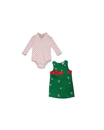 RARE EDITIONS Baby Girls Christmas Design Set 2 Pcs