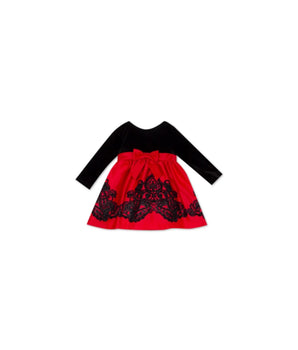 RARE EDITIONS Baby Velvet Bodice Dress