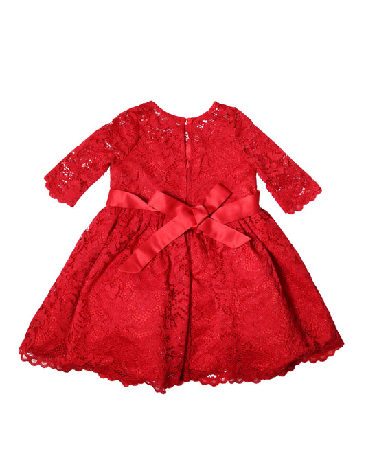 RARE EDITIONS Baby Lace Bow Dress