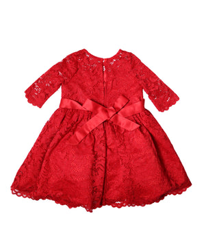 RARE EDITIONS Baby Lace Bow Dress