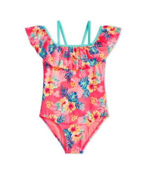 Girls  Floral Swim Overall