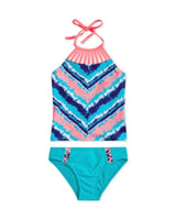 Girls Printed Strappy Neck Tankini 