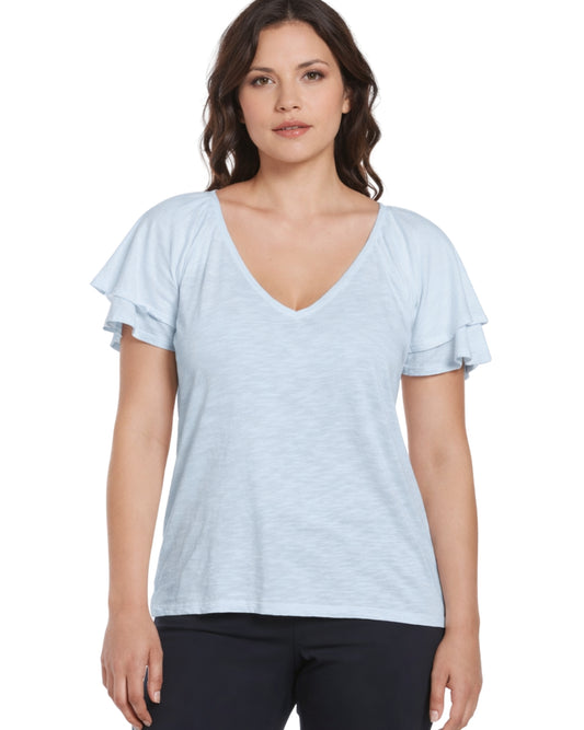 Women Ruffle Sleeve T-Shirt