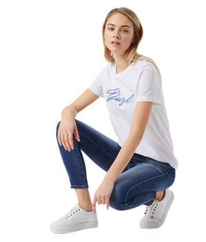 Women Print Logo T-Shirt