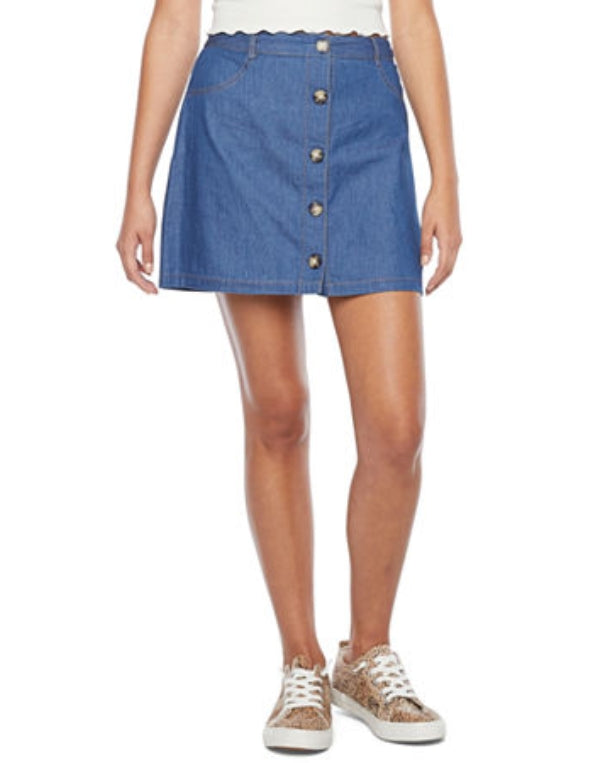 Women High Rise Denim Skirt