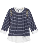 MONTEAU Girls Stripe T-Shirt