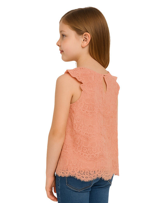 Girls Embellished Lace Top