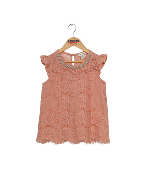 Girls Embellished Lace Top