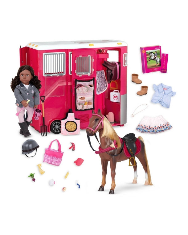 Rashia With Horse & Trailer Accessory Toys